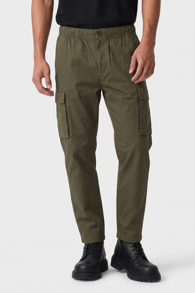 Calvin Klein Cotton Pull On Straight Pants Fatigue Größe: M | Cargohosen Outlet | Herren