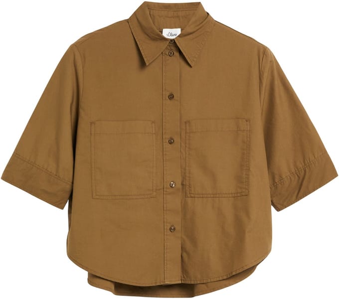 Dames Popeline Blouse met Borstzak en Vierkante Plunje s.Oliver