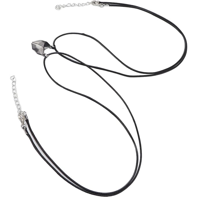Koppels Ketting Verstelbare Maat Magnetisch Hanger Ontwerp Hartvormig Bijpassende Ketting Combinatie 1 Combination Two gray