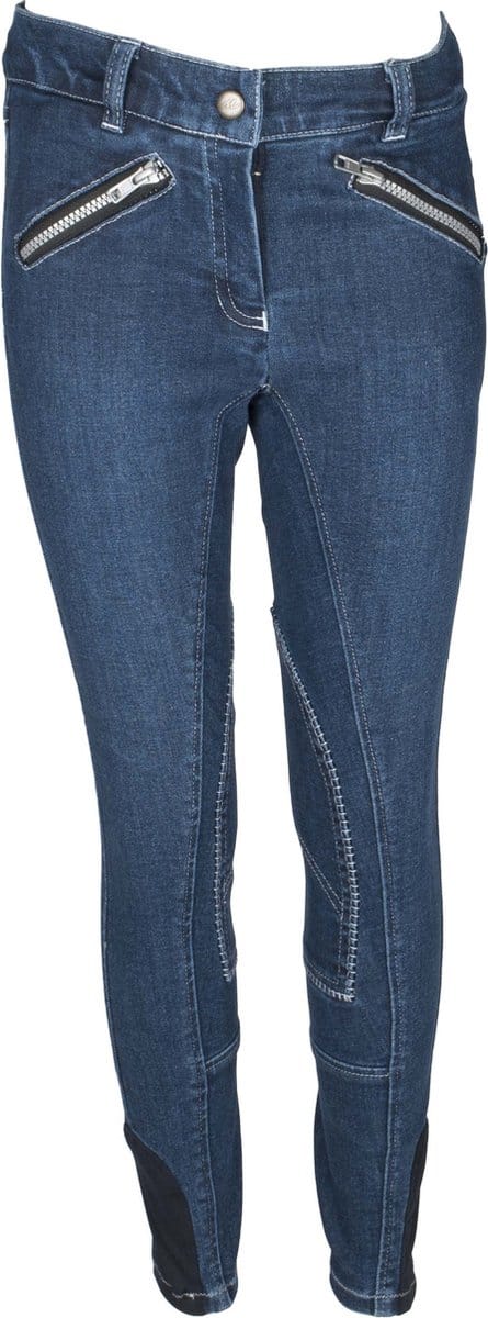 Mondoni Jeans Kinder Rijbroek - Maat: 128 - Jeans - Polyamide