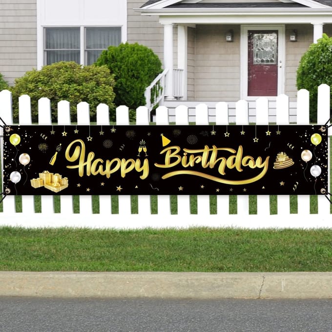 Dailygoods- Verjaardagsfeestdecoraties - Banner - Duurzaam Polyester