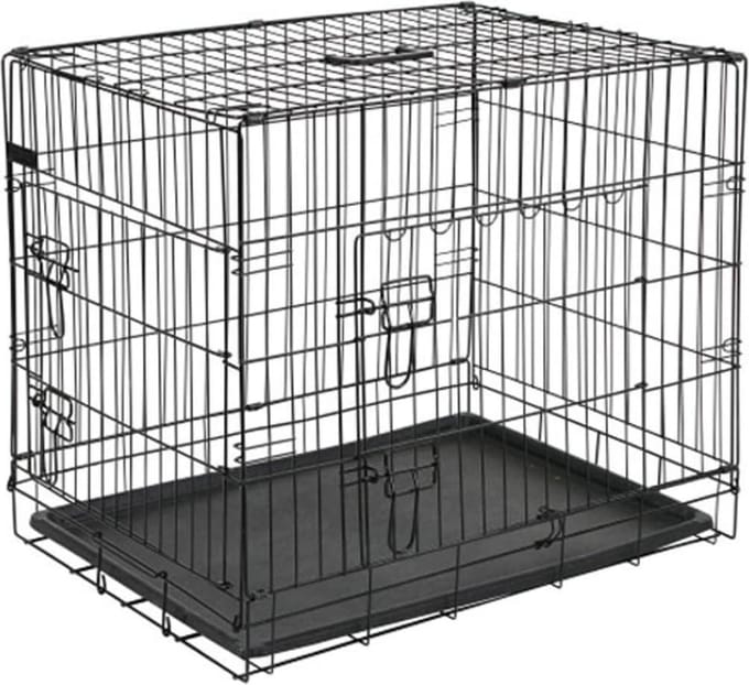 Hondenbench 92,5x57,5x64 cm metaal zwart