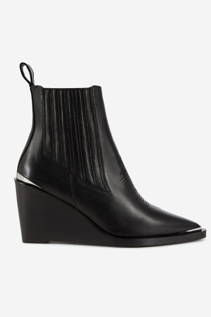 The Kooples Leather Ankle Boots With Topstitching Black Taglia: 37 | Stivali Outlet | Donna | Nero