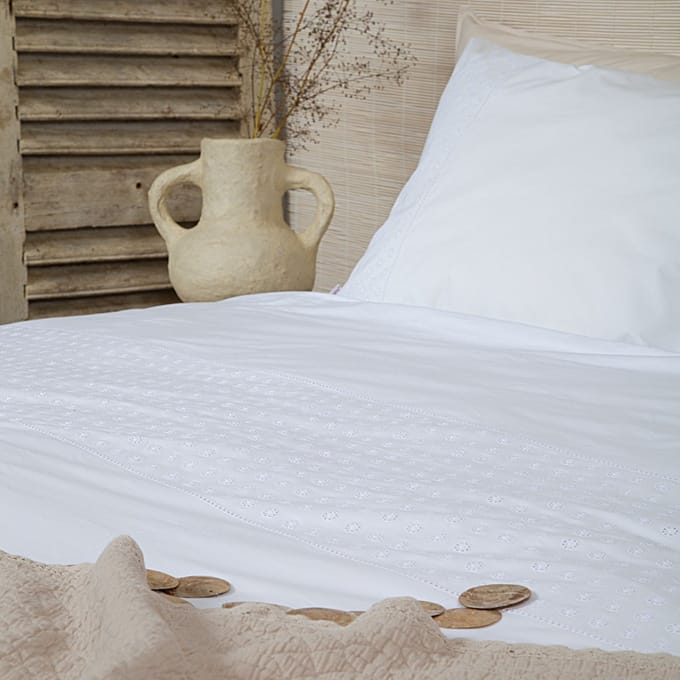 witte dekbedhoes Olivia - 140x200/220