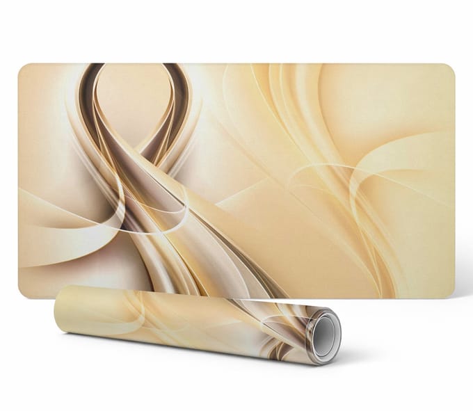 Antislip beschermmat voor op het bureau met abstracte golfprint, 90x45 cm