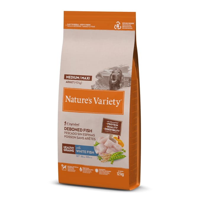 Nature's Variety Healthy Grains Medium/Maxi Adult Witvis - 12 kg