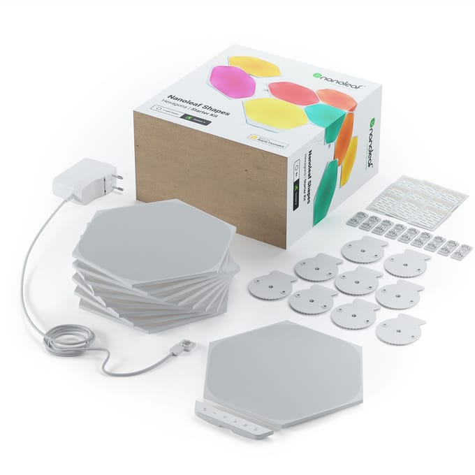 Nanoleaf Shapes Hexagons Starterkit - Slimme Verlichting - 9 LED/RGB Panelen - Siri, Google, Alexa