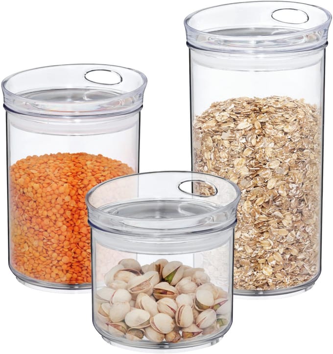 Set van 3 voorraadpotten Jule rond - 500ml + 800ml + 1.2L - 12054 +12055 + 12056
