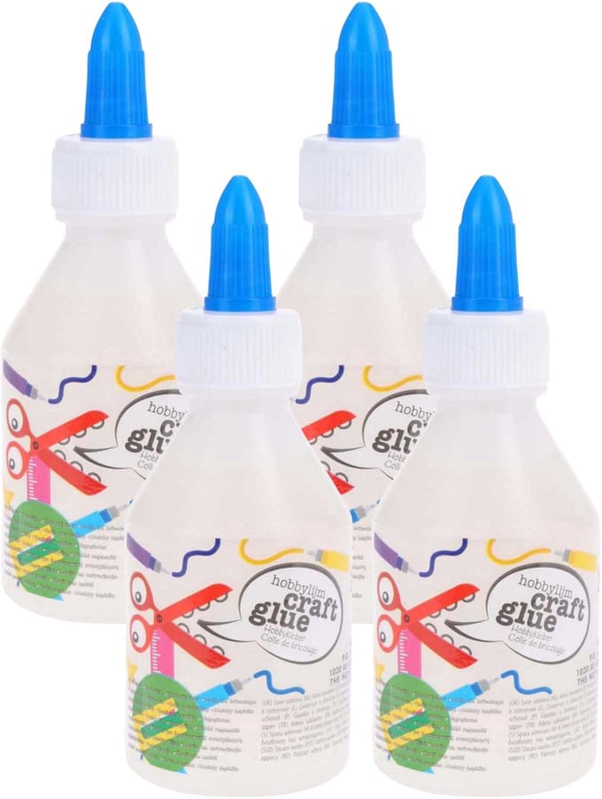 Topwrite Hobby lijm - 4x - 100 ml - transparant - snel drogend - met doseerdop - kindvriendelijk
