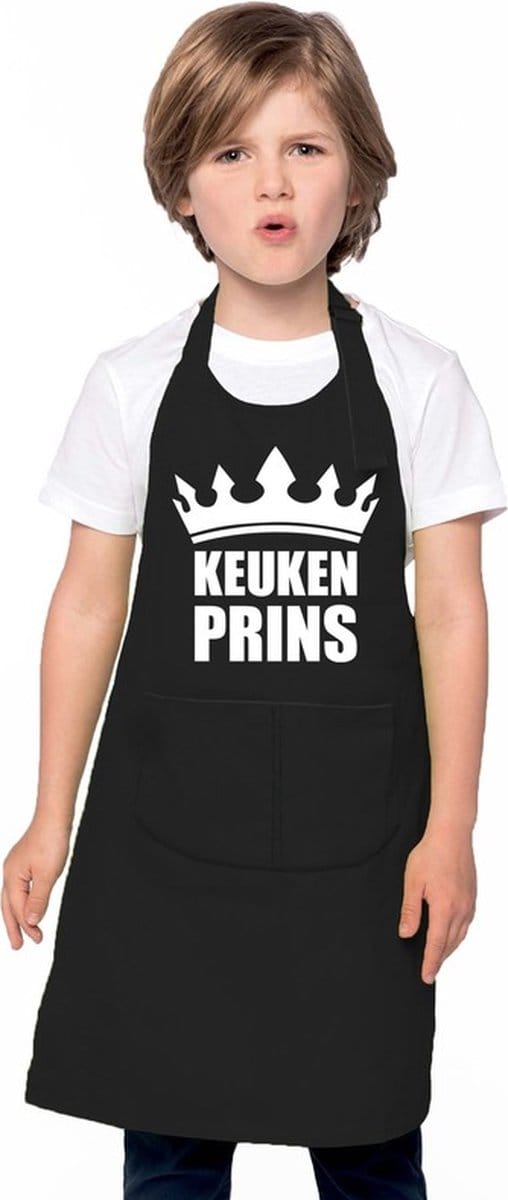 Keukenprins schort - Zwart - Jongens - Keukenschort kind