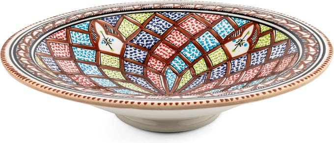 Salade schaal Marron Ø 40 cm aardewerk bruin wit | SOR.MA.40 | Dishes & Deco
