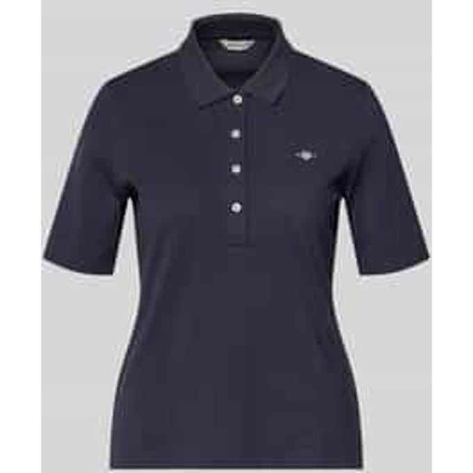 Poloshirt van katoen met labeldetail