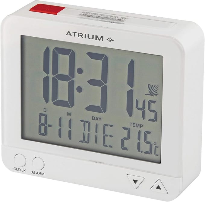 Digitale radiogestuurde wekker met verlichting, snoozefunctie, datum- en temperatuurweergave