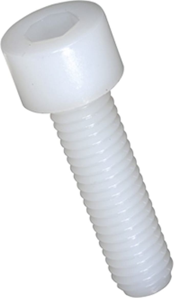 (12 STUKS) M8X20 INBUSBOUT NYLON (POLYAMIDE PA 6,6) DIN 912 (ISO 4762)