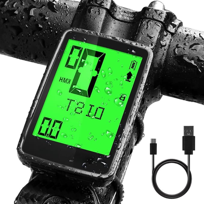 VIN® Kilometerteller Fiets - Fietscomputer Draadloos Waterdicht - Snelheidsmeter Fiets In 5 Talen - Kilometerteller Fiets Draadloos Met LCD Scherm – Multifunctionele Fietscomputers Gps – USB Oplaadbaar