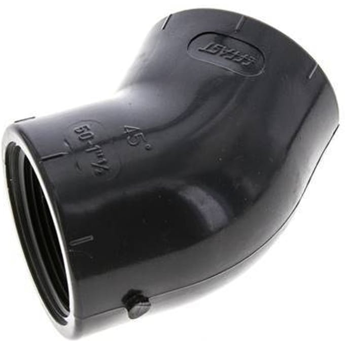 45° L-Koppeling Rp1 1/2'' Binnendraad PVC-U 16bar En 1452-3