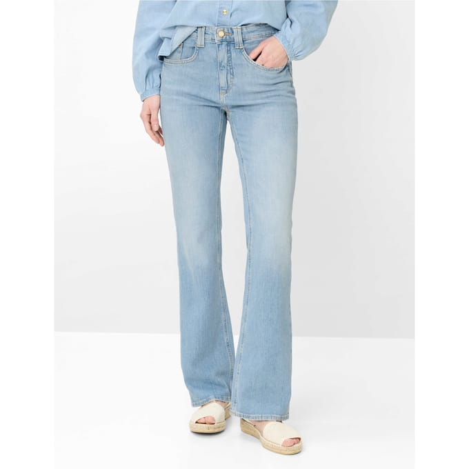 Brax Dames Jeans  Style MARY BOOT USED SKY BLUE, denim lichtblauw, maat 44