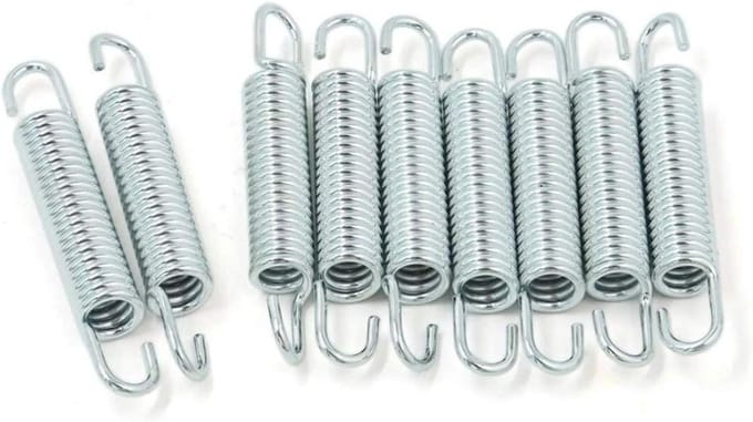 Extended Compressed Spring Dual Hook End Heavy Duty Spring Pin 9pcs 2. 5mm Wire Dia 15mm Od 56mm Long Tension Spring Metal Coil Extension Spring Hook Silver 56X15X2.5mm Spring (Color : As Shown, Mon