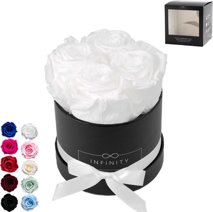 Box met 4 Eeuwige Rozen in Elegante Cadeaudoos