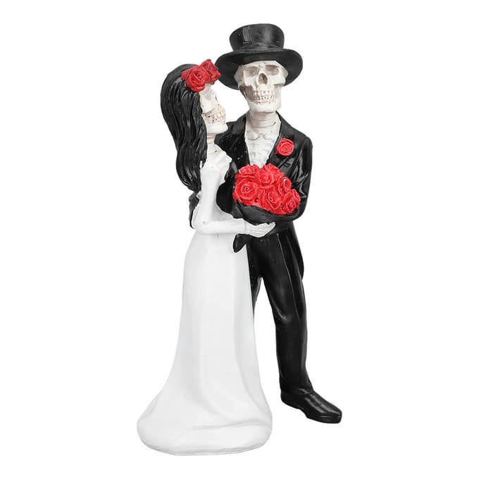 Skelet Bruidspaar Beeld Dag van de Doden Dansend Skelet Bruidspaar Halloween Romantische Bruiloft white