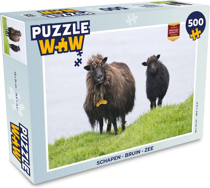 Puzzel Schapen - Bruin - Zee - Legpuzzel - Puzzel 500 stukjes