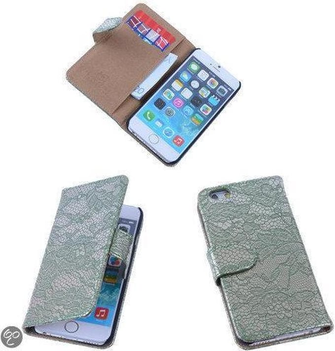 Lace Donker Groen iPhone 6 Plus Book/Wallet Case/Cover Hoesje