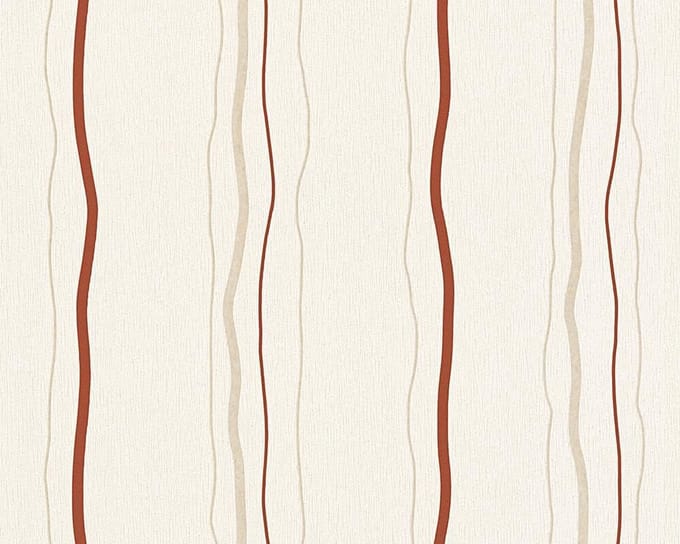 STREPEN BEHANG | Modern - Crème Beige Rood - A.S. Création Casual Living