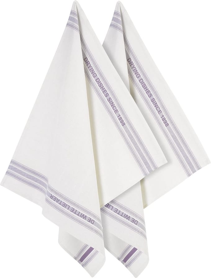 De Witte Lietaer Theedoek Dish, Lavendel - 2 stuks - 65 x 70 cm - Katoen/Linnen
