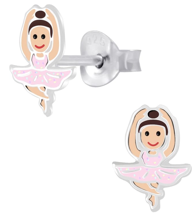 Joy|S - Zilveren ballet danseres oorbellen - ballerina