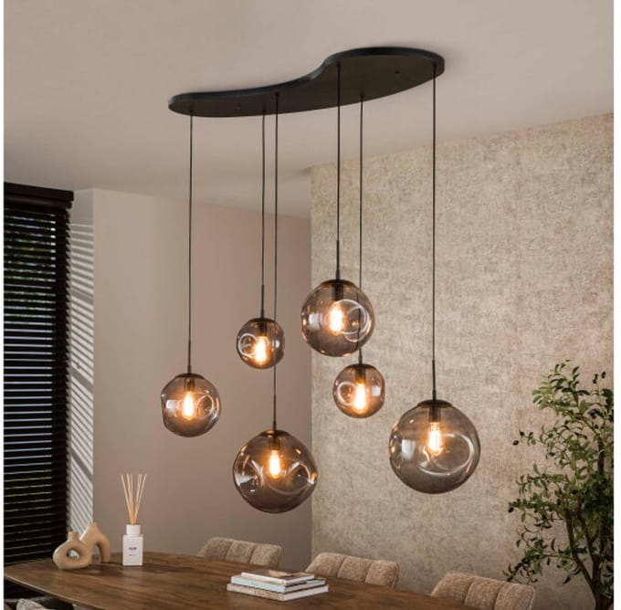 Hanglamp 6L Stellar black series - Artic zwart