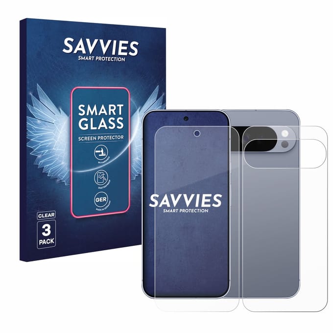 3 Stuks Savvies Screenprotector - geschikt voor Google Pixel 10 Pro XL (Voor+Achter) - beschermfolie glas transparant