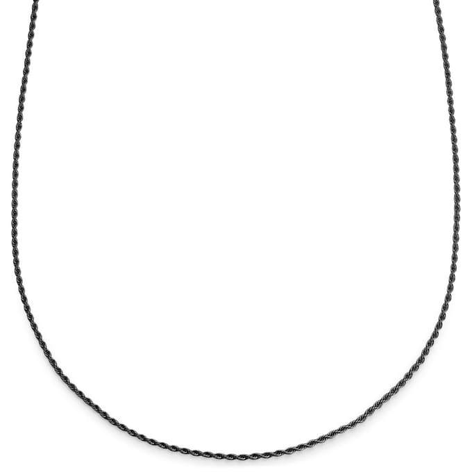 Essentials | 2 mm Gunmetal Zwarte Ketting met Gedraaide Schakels