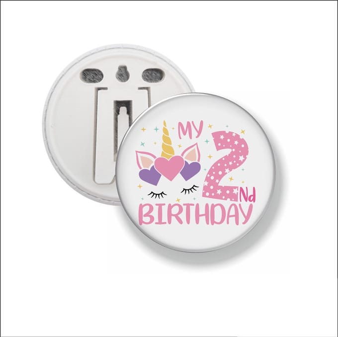 Button Met Clip 58 MM - My 2nd Birthday