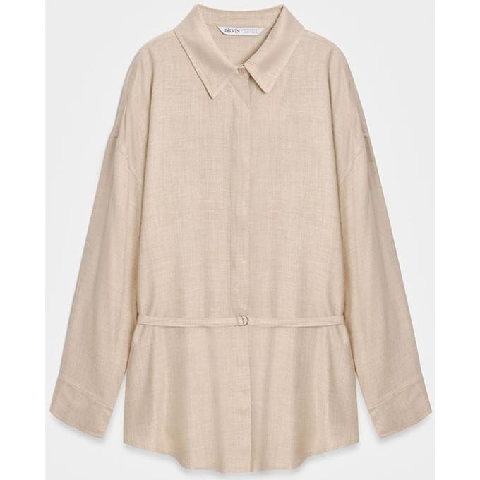 Lange Geknoopte Woven Blouse