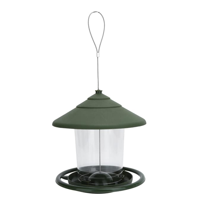 Mangeoire à oiseaux suspendue d'extérieur Récipient à nourriture en plastique Outils d'alimentation pour oiseaux pour jardin cour gray