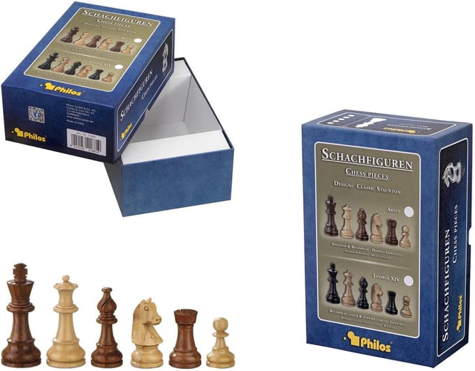 Philos schaakstukken Sigismund koningshoogte houten set.