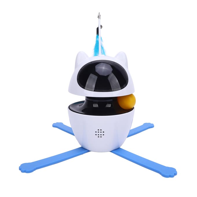 Jouet interactif pour chat, 3 modes de rotation, exercice automatique intelligent pour chats, pour foyers multi-chats white