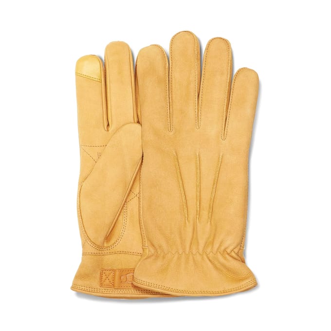 UGG® 3 Point Leather Glove for Men in Brown, Size Large, Leather/Polyester