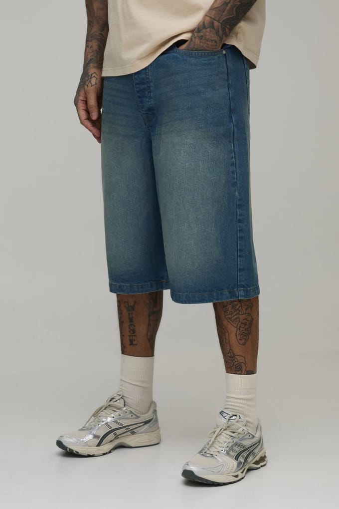 Tall Essential Relaxed Fit Denim Jorts | Antique Blue | Size 46