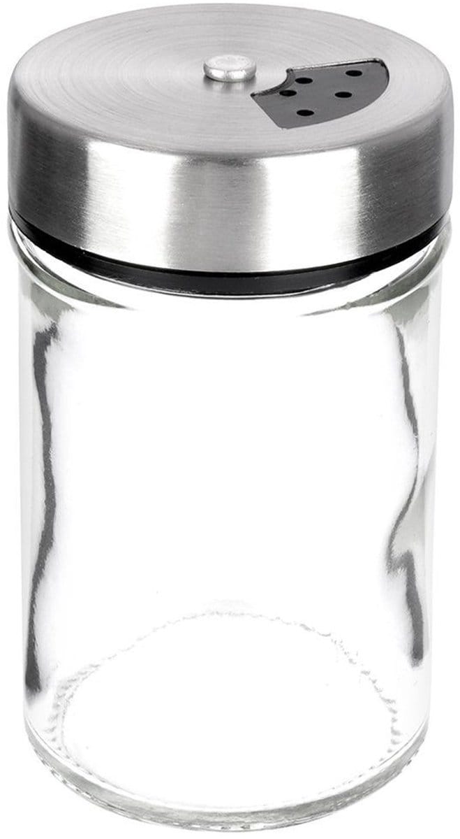 Orion - Glazen Kruidenpot - 100ml - Roestvrij Staal - Transparant