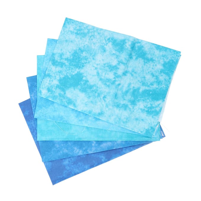 5 Pièces Tissu Coton Patchwork Teint Dégradé 50 cm de Long 45 cm de Large Tissu Patchwork Doux pour Artisanat Bricolage Réparation Bleu bleu