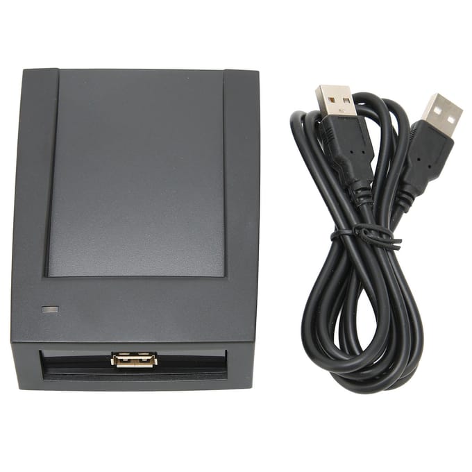 Lecteur de cartes à puce USB de bureau, lecture rapide (13,56 MHz), performances stables, grande compatibilité, base antidérapante. gray