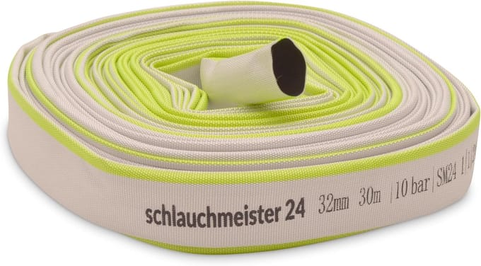 Platte Zuigslang - Industrieslang Dompelpomp - Water Verpompen - Plat Oprolbaar Robuust - 32 mm - Wit Groen