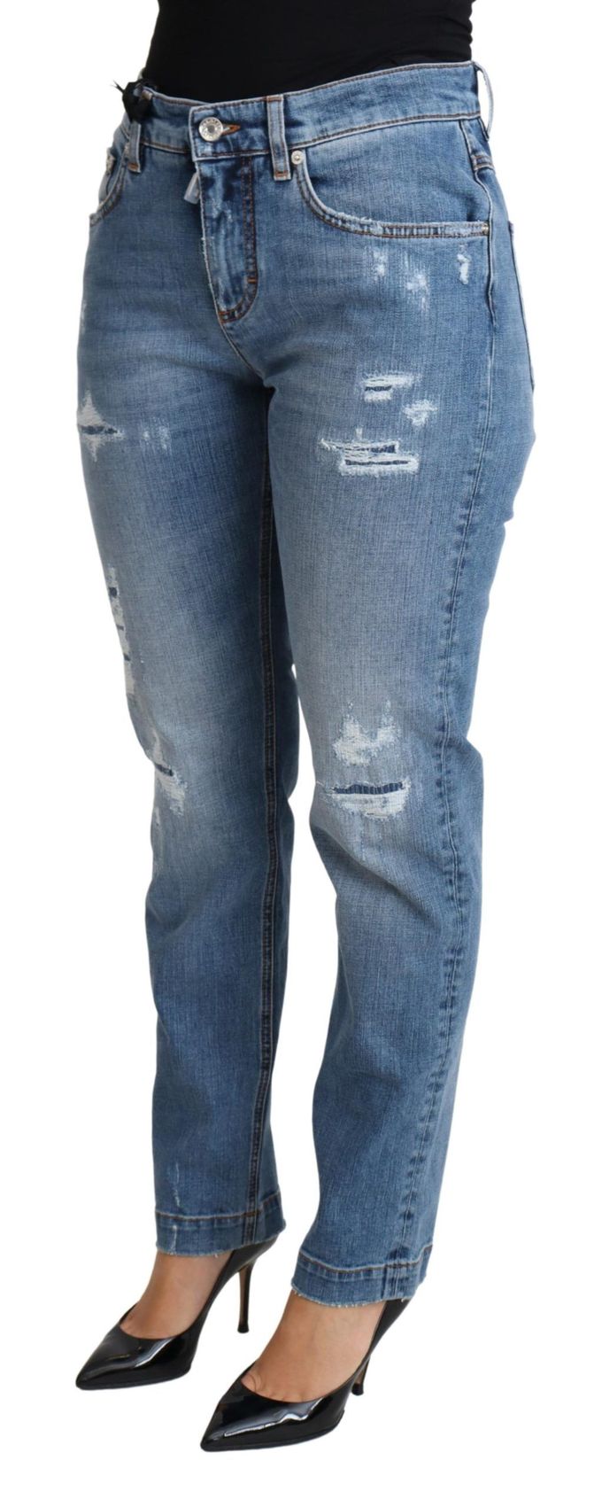Dolce Gabbana Versleten Jeans Licht Gewassen