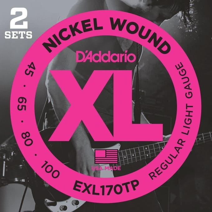 D'Addario EXL170TP Regular Light Twin Pack 45-100 045 bassnarenset