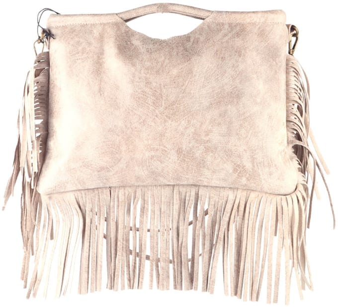 Giuliano Suede handtas Brielle - Suede - Dames - Made in Italy - Beige