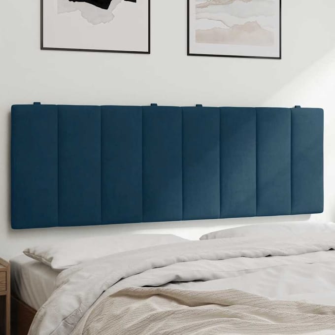 vidaXL - Hoofdbordkussen - "Hanko" - 120 - cm - fluweel - blauw
