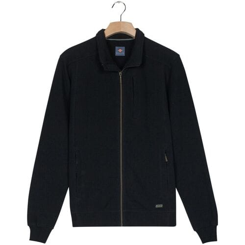 Baileys Vest Sweat Cardigan Zip Uni Color Hi-Low Structure Interlock Navy / male