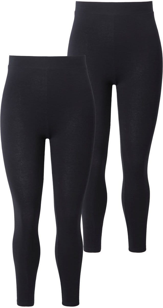 Studio Untold - Dames - legging smalle snit high waist elastische band set van 2 - Zwart - Maat 58+
