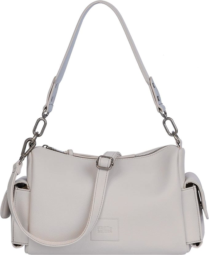 FREDsBRUDER Leren schoudertas Bestie Pocket Shoulderbag Stone Taupe